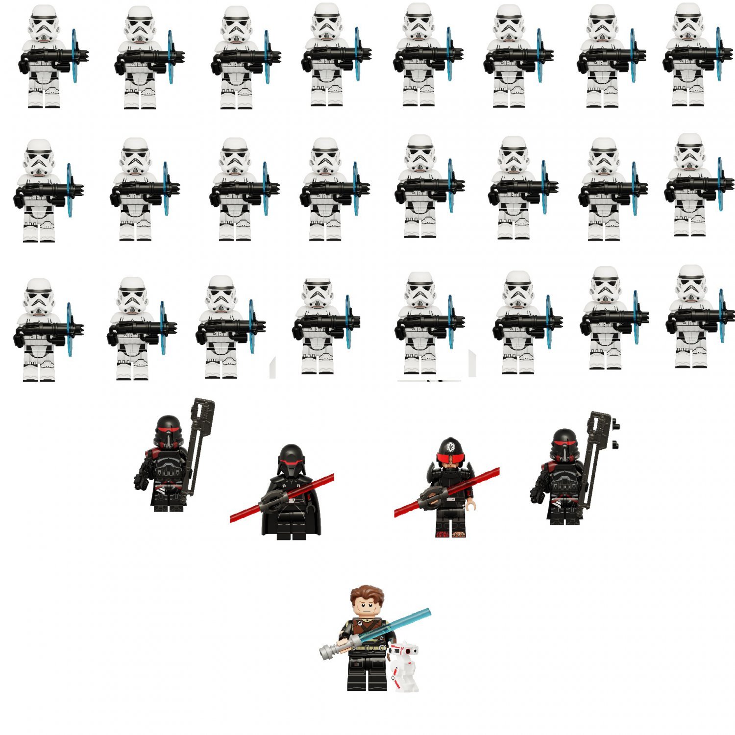Imperial Inquisitors chase Cal Kestis Star Wars Obi-Wan Set Minifigures Toys
