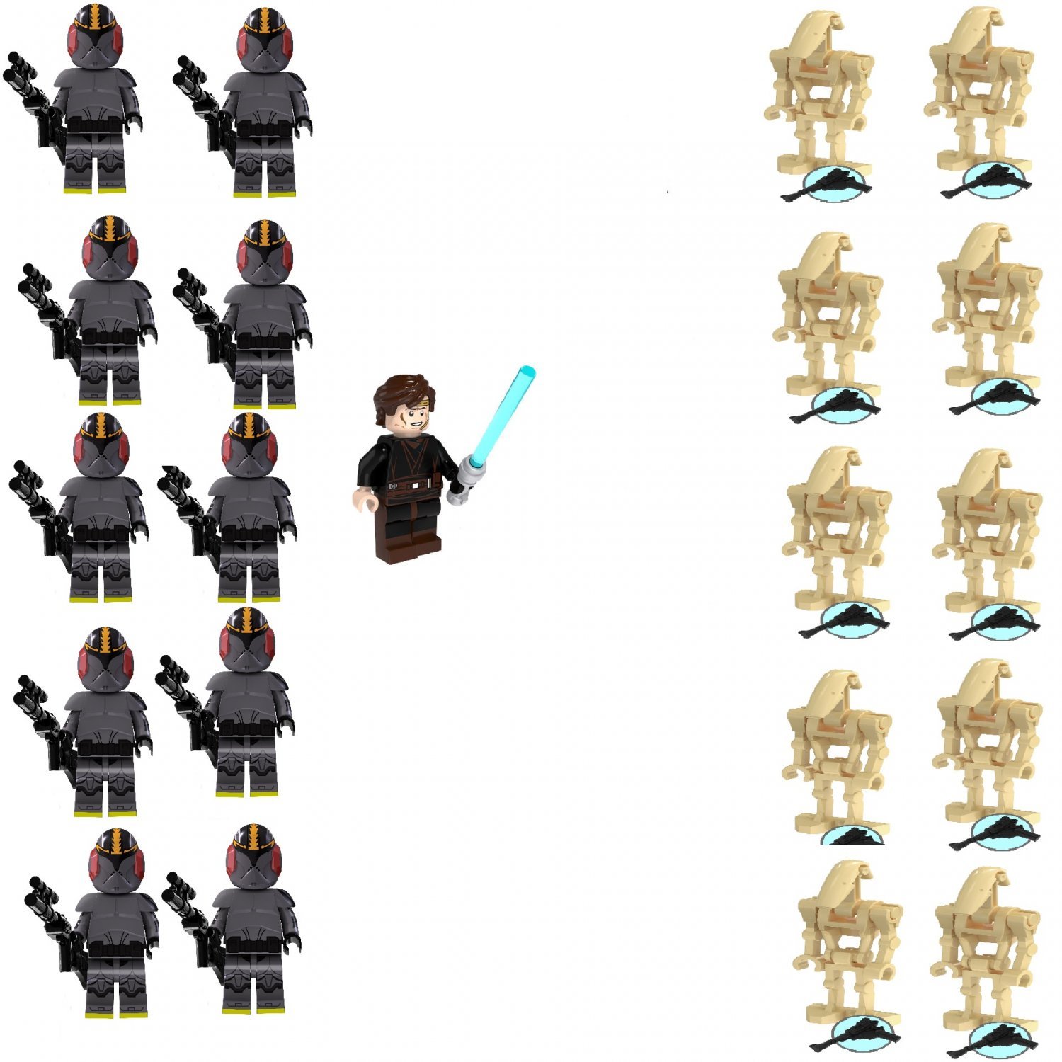 Commander Blackout Anakin Battle Droid Star Wars Set Minifigures Block Toys