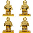 Gold Shaolin monk Toy Minifigures Block Toys