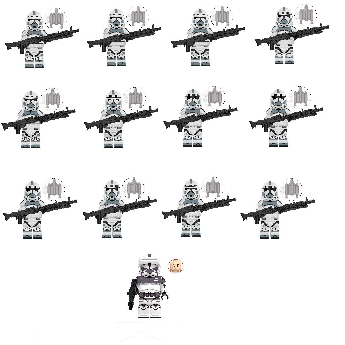 13pcs Clone Trooper Kamino Escort Battle of Kamino Set Minifigures Block Toys