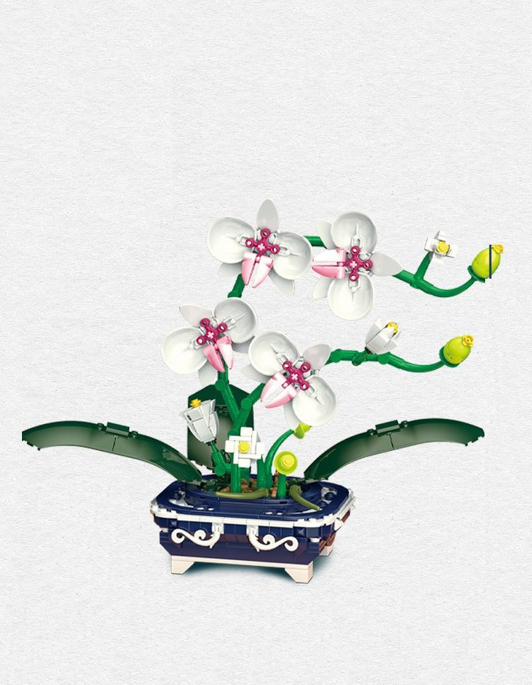 Orchid potted landscape building block Toy Minifigures Block Toys