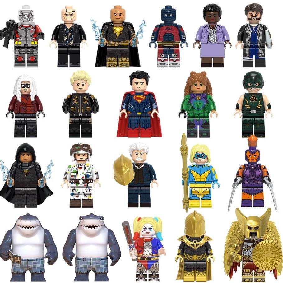 Suicide Squad & Superman Black Adam Hawkman Superhero Movie Set Minifigures Toys