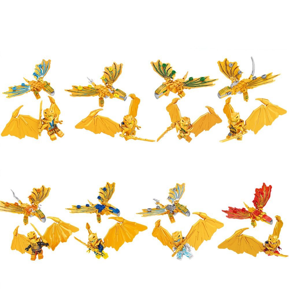 Golden Dragon Nya Cole Jay Golden Ninjago Set Minifigures Block Toys