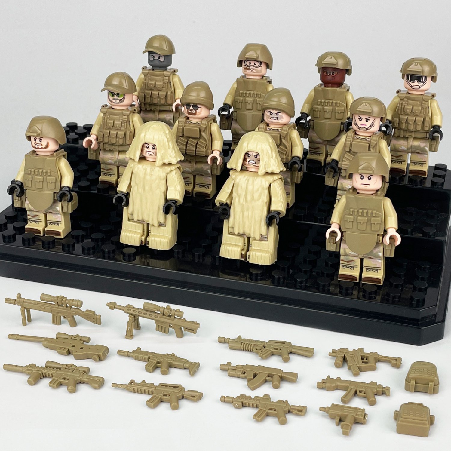 Desert Camouflage Heavy Special Force Military Sets Minifigures Block Toys