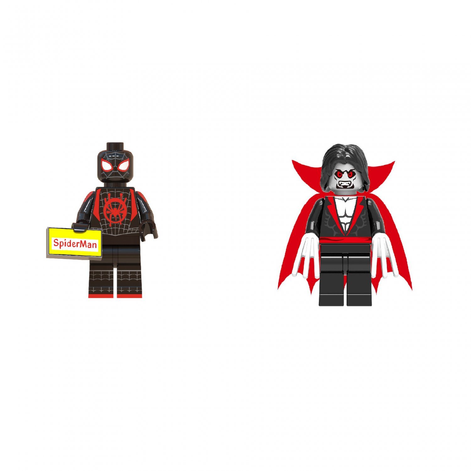 Miles Morales vs. Morbius Superhero Movie Set Minifigures Block Toys