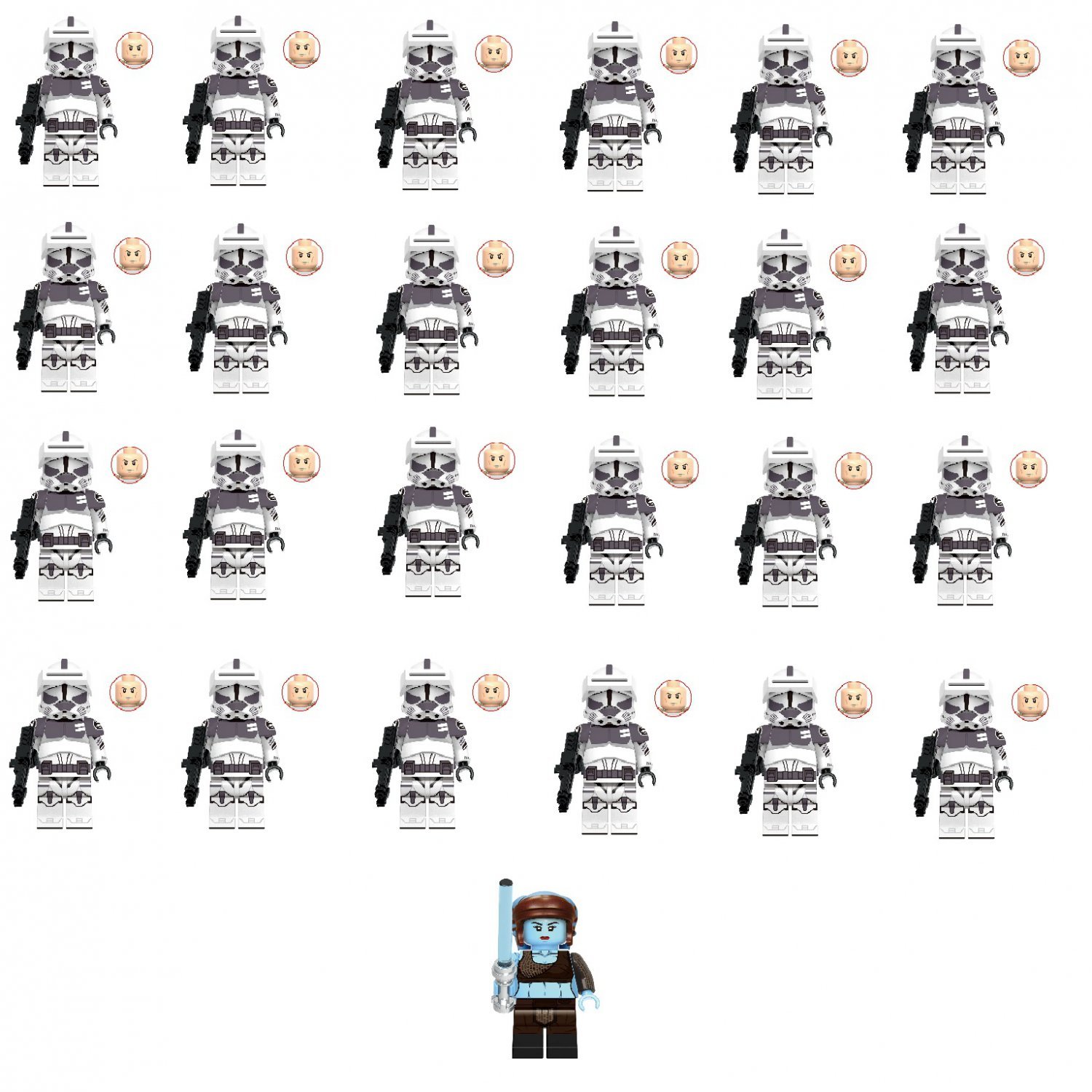 25 Best Aayla Secura Clone Trooper Kamino Star Wars Set Minifigures Block Toys