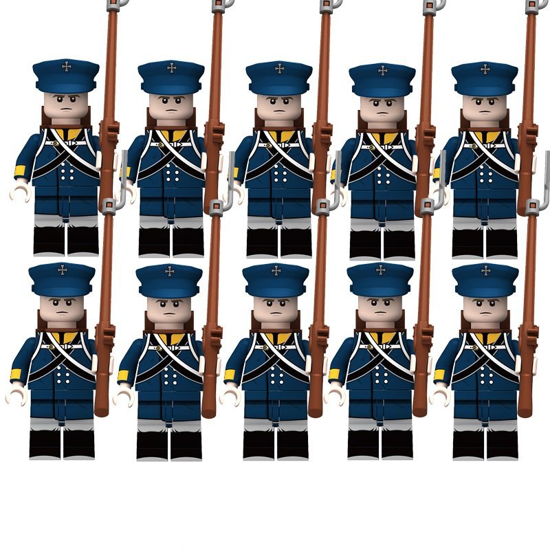 10pcs Prussian Guard Grenadier Napoleonic Wars sets Minifigures Block Toys