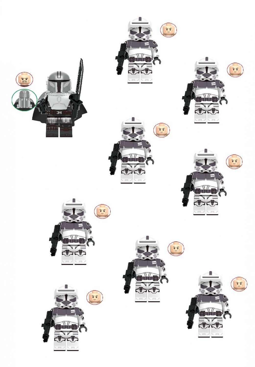 Imperial armored commando Din Djarin The Mandalorian Season 3 Set Minifigures