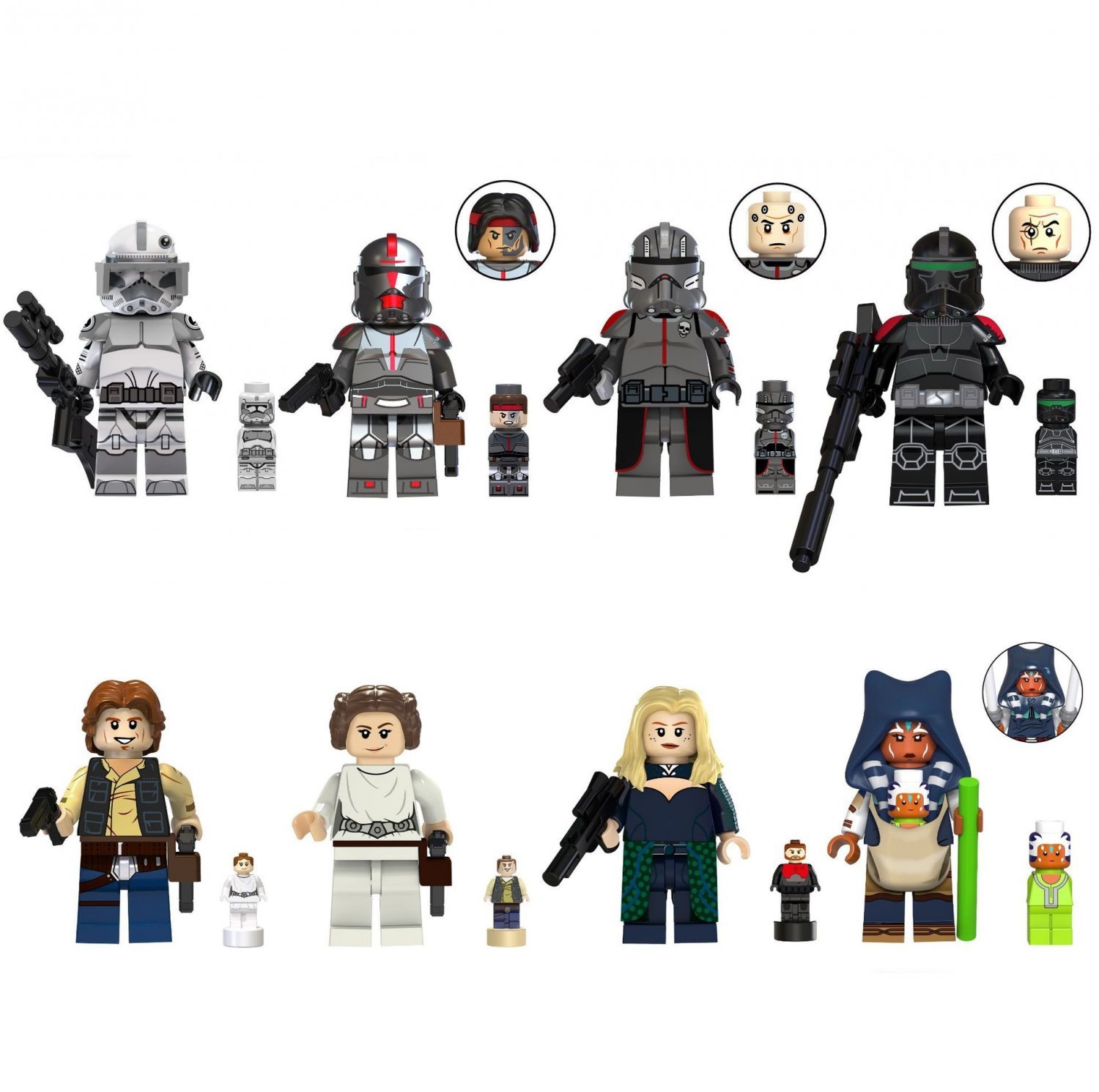 Kamino Security Commander Ahsoka Satine Kryze Star Wars Comic Set Minifigures