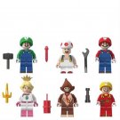 Luigi Mushrooms Peach Super Mario Sets Minifigures Block Toys