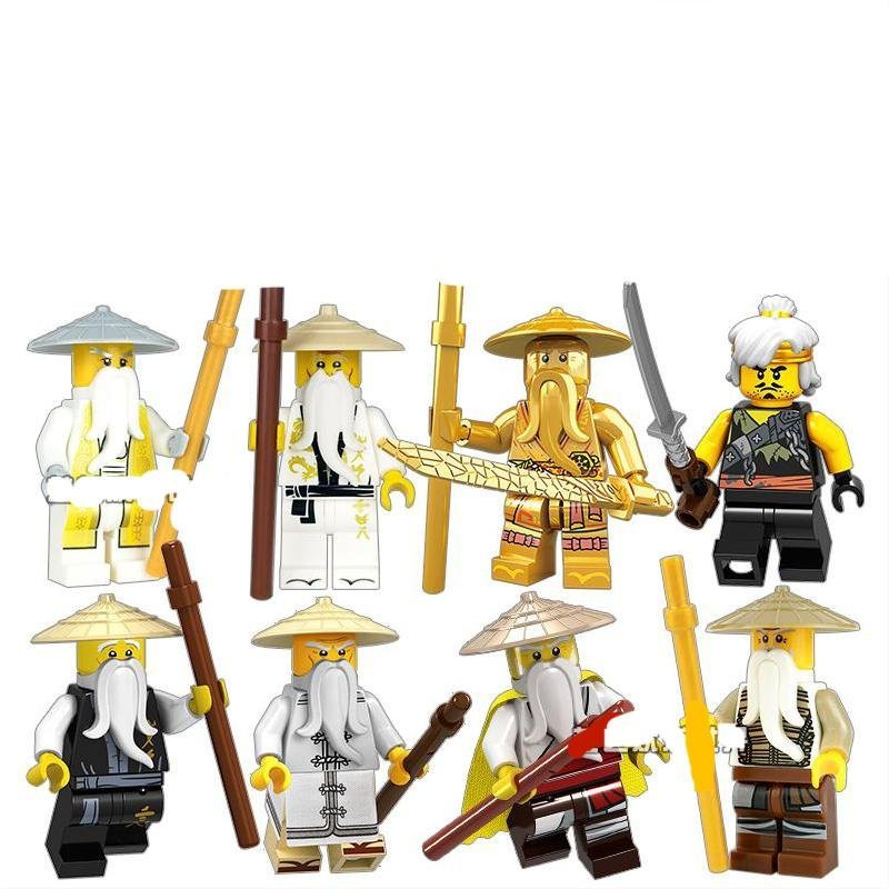 8pcs Sensei Wu Ninjago Sets Minifigures Block Toys