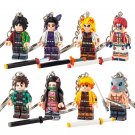 Demon Slayer Character sword Keychains Keychains Set Minifigures Block Toys