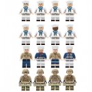 16pcs America Army Navy Camper Training Military Set Minifigures Block Toys