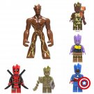 6pcs Groot Flora Colossus Guardians of the Galaxy Set Minifigures Block Toys