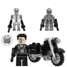 3pcs The Terminator T800 motorcycle Movie Sets Minifigures Block Toys