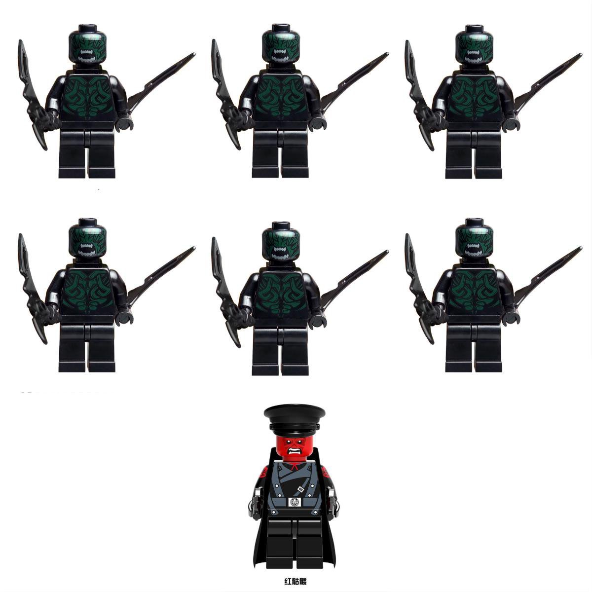 7pcs Berserker Red Skull Super Heroes Sets Minifigures Block Toys