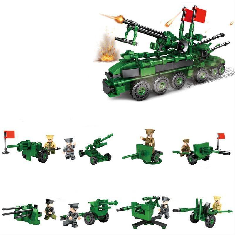 WW2 Germany Howitzer school officer military Set Minifigures Block Toys