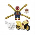 Gold Spider-Man motorcycle Toy Minifigures Block Toys