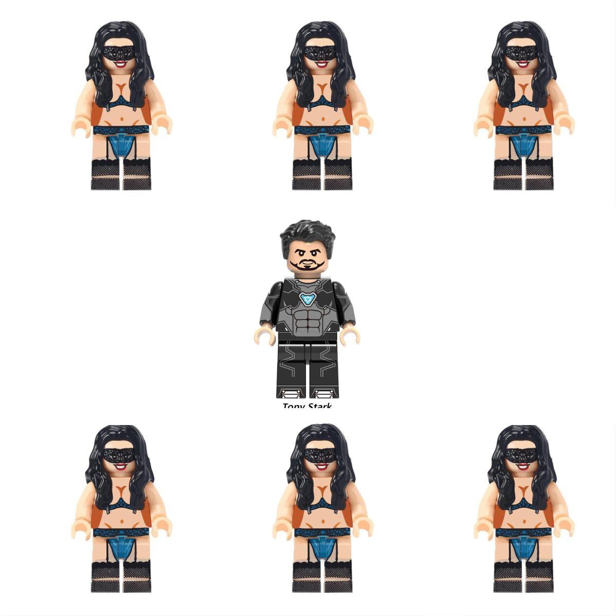 Tony Stark Stripper Iron Man movie Set Minifigures Block Toys