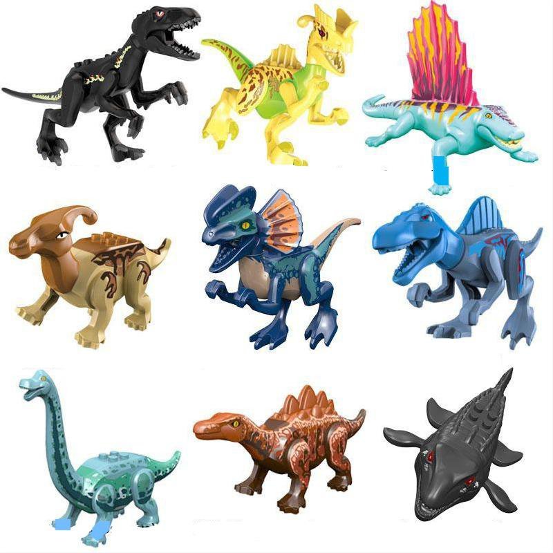 Dimetrodon Dilophosaurus Spinosaurus Dinosaur Set Minifigures Block Toys