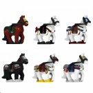 6pcs The Crusades War Horse Medieval Knights Sets Minifigures Block Toys
