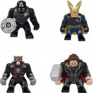 Big Captain America Rocket Racoon Loki Thor Loki TV Sets Minifigures Block Toys