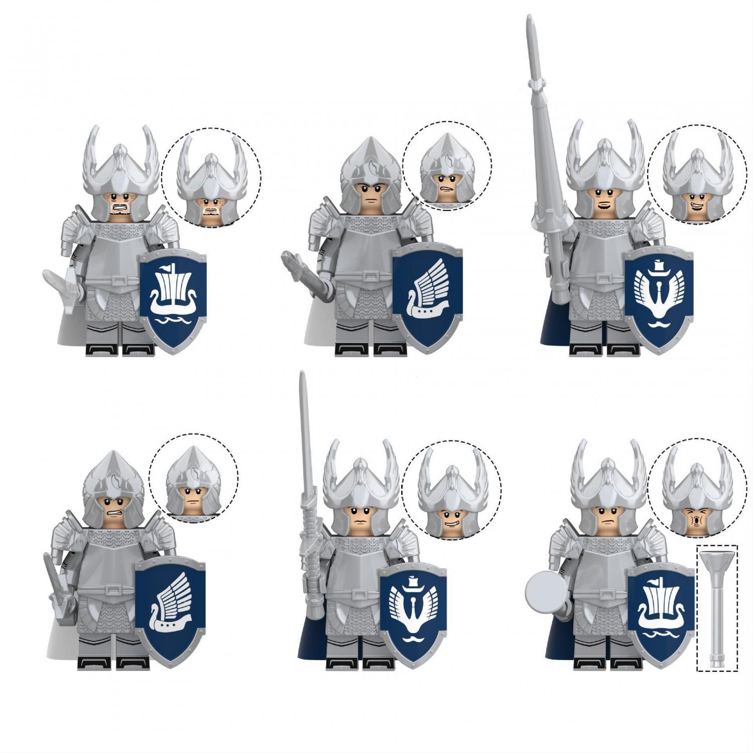 Pikeman Lance Knight Guard Knight bugler Medieval Knights Sets Minifigures Toys