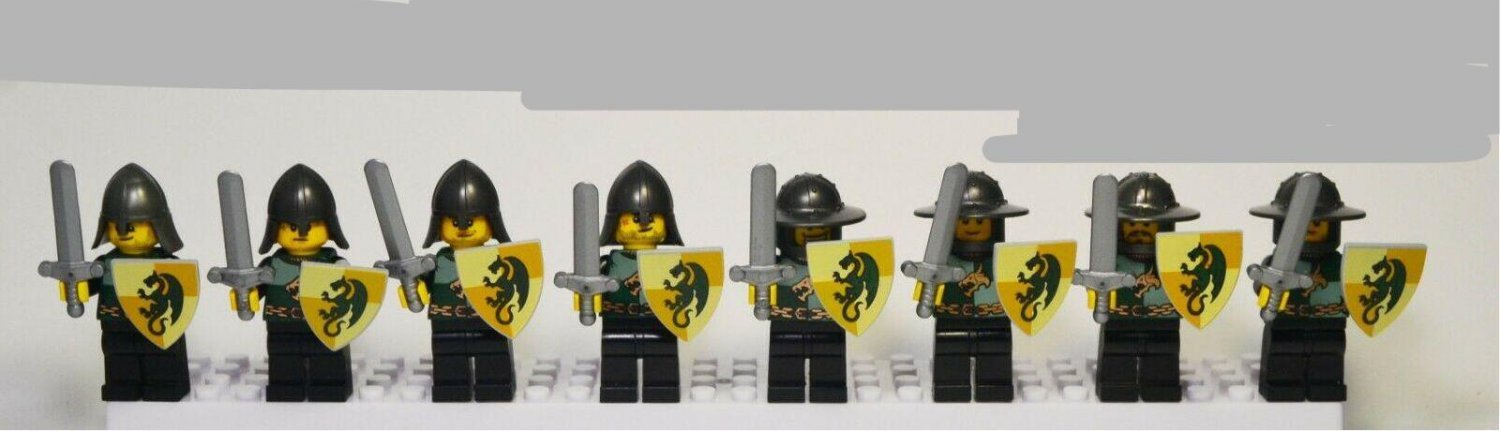 8pcs Castle Dragon Knights Soldier Medieval Knights Sets Minifigures Block Toys