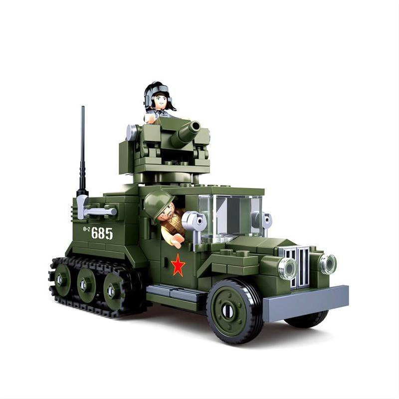 WW2 Soviet Union Gaz half track truck Military Sets Minifigures Block Toys