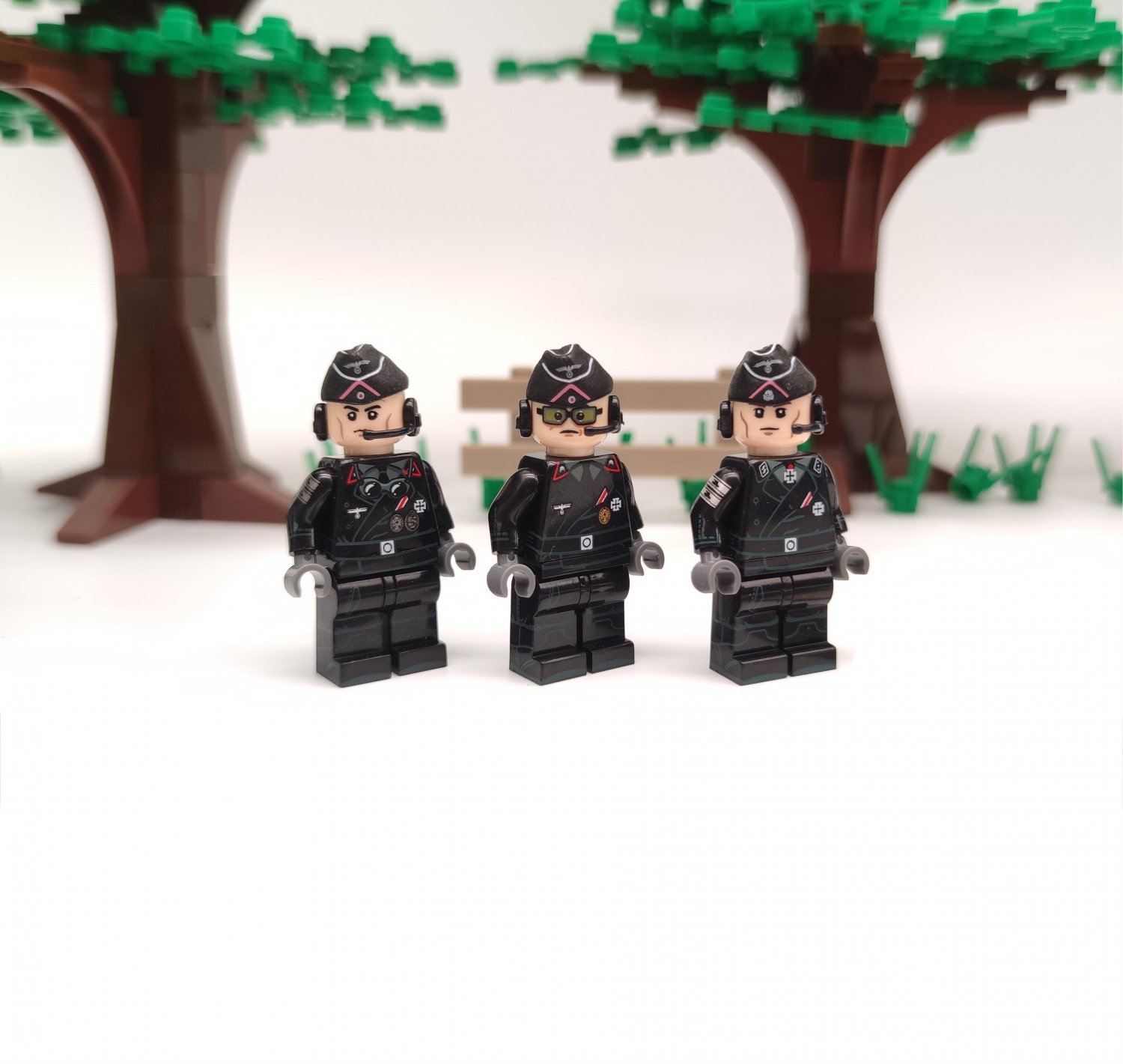 3pcs Germany Armored command WW2 Tank Sets Minifigures Block Toys