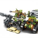 WW2 America Military tank self-propelledHowitzer base Toy Minifigures Block Toys