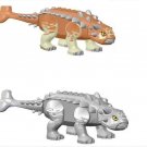 Silver Brown Ankylosaurus Dinosaur Set Minifigures Block Toys