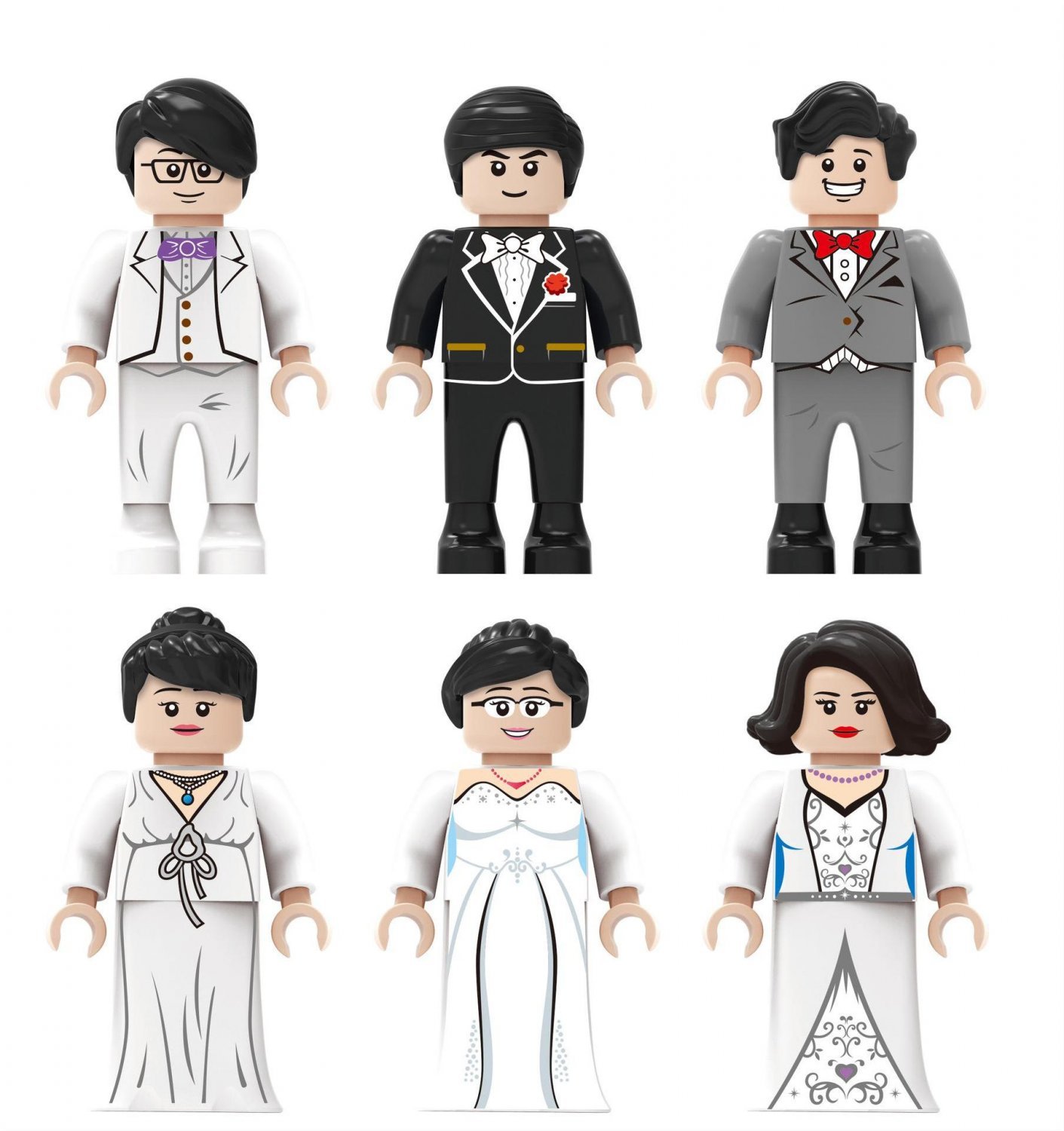 Wedding Ceremony Bride Bridegroom Toy Minifigures Block Toys