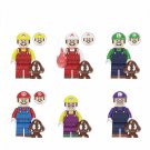 Wario Waluigi Luigi Fireball Mario Bros New Super Mario Bros Set Minifigures Toy