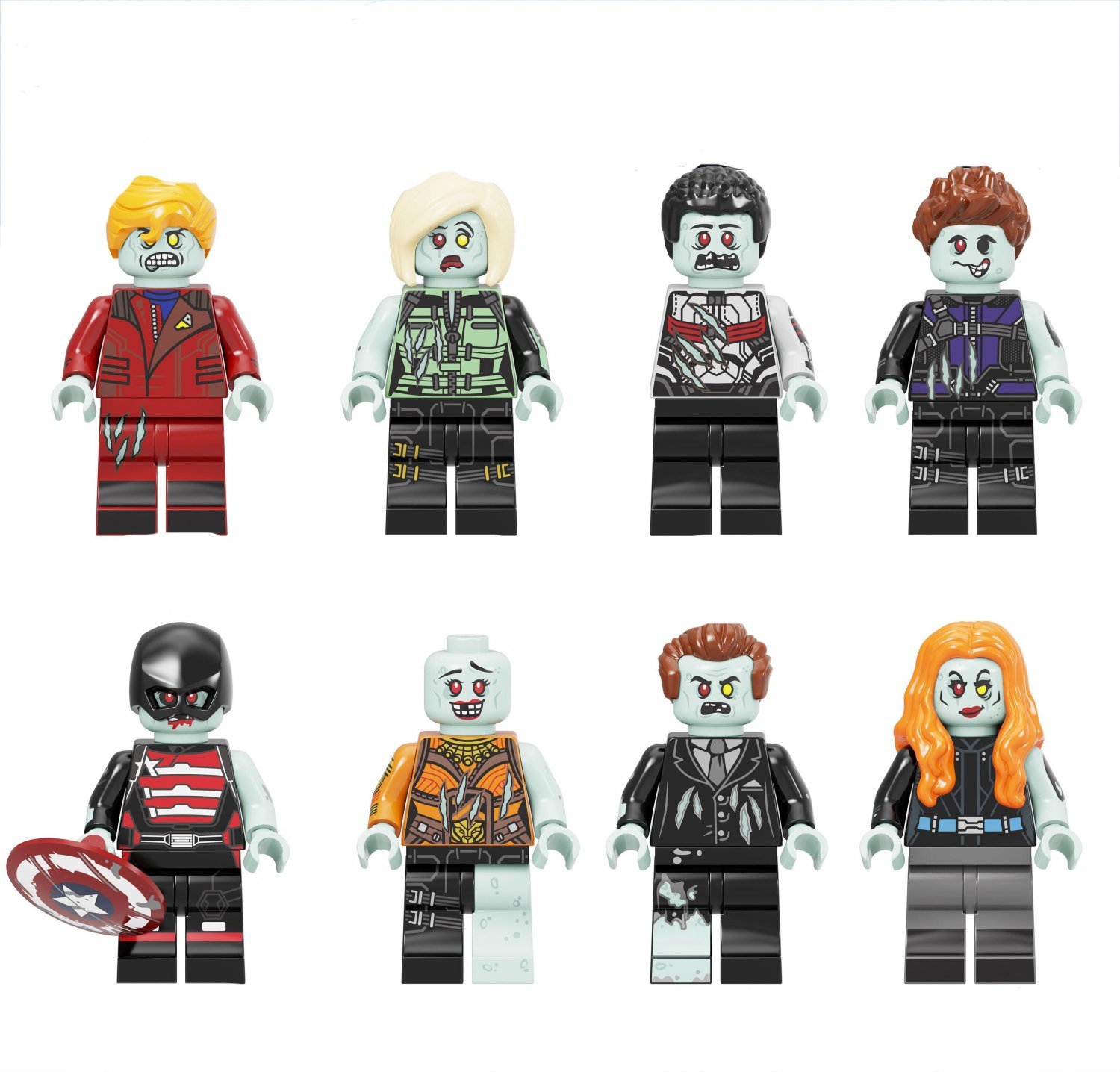 Zombie Star-Lord Okoye Happyy Hogan Agentb 13 Zombie Super Heroes Set Minifigure