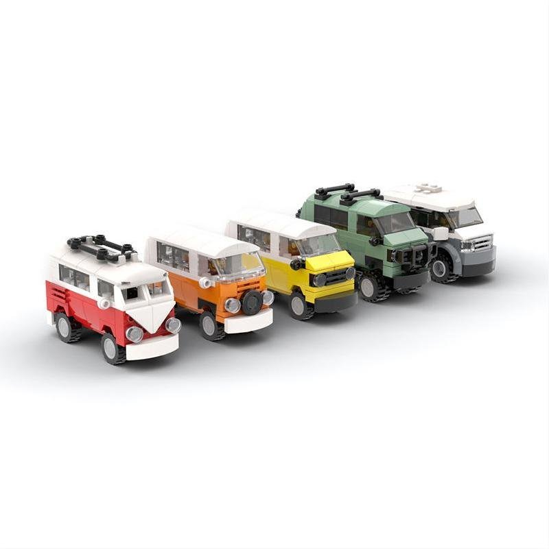 5pcs 80s Bus City Set Minifigures Block Toys