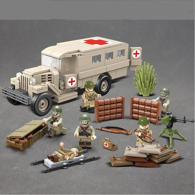 WW2 USSR Military Ambulance Military Set Minifigures Block Toys