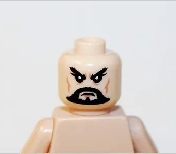 Head with Black Beard Angry Face Head Minifigure Block Toys