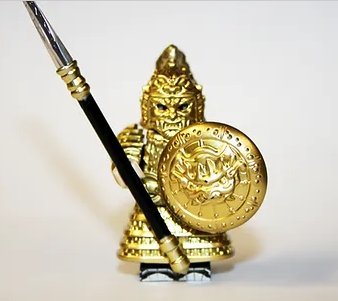 Samurai Warrior Gold Armored Knight Soldier Rare Minifigure Block Toys