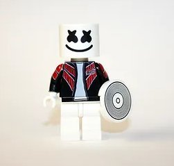 Marshmello Music DJ Black and Red Jacket Minifigure Block Toys