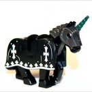 Black Armored Unicorn War Horse Animal Minifigure Block Toys