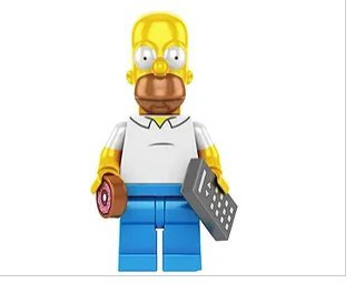 Homer Simpson with remote The Simpsons Cartoon Minifigure Block Toys