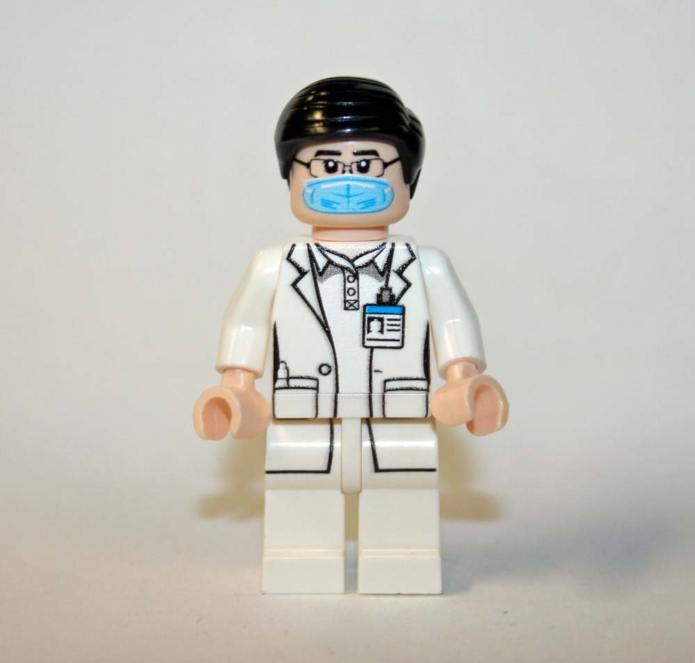 Male Doctor while Minifigure Block Toys