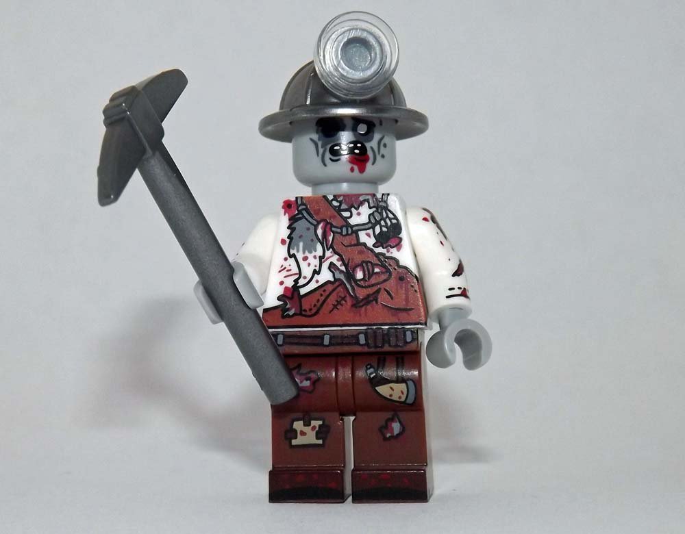 Zombie Miner Custom Minifigure Block Toys