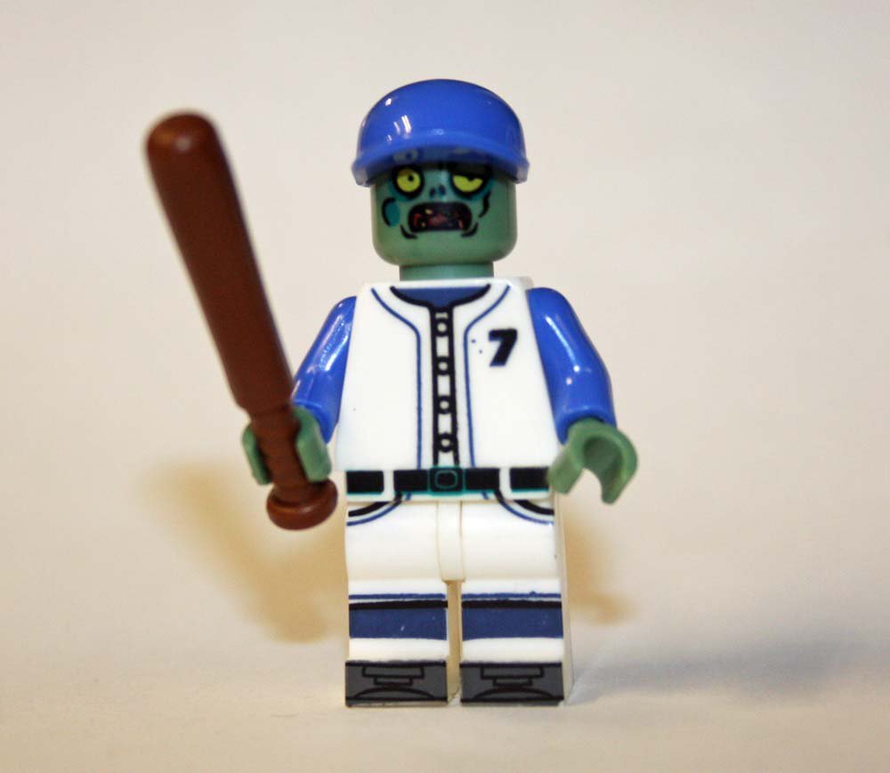 Zombie Baseball Custom Minifigure Block Toys