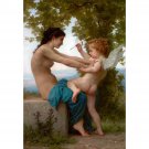 Bouguereau - A Young Girl Defending Herself against Eros - 40x50 IN Rolled Canvas Wall Art Print