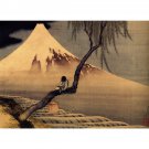 Hokusai - Boy in front of Fujiama - 50x40 Inch Rolled Canvas Wall Art Print