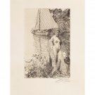 Anders Zorn - My Model and My Boat (etching) 1894 - 40x50 Inch Rolled Canvas Wall Art Print Anders Zorn - My Model and My Boat (etching) 1894 - 40x50 Inch Rolled Canvas Wall Art Print