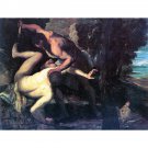 Cain and ABEL by Tintoretto - 40x50 Inch Rolled Canvas Wall Art Print