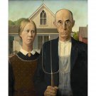 Grant Wood - American Gothic - 40x50 Inch Rolled Canvas Wall Art Print